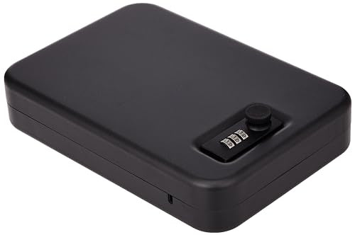 Bulldog Vaults Personal Safe with Steel Combination Lock and Security Cable Bulldog Cable, Black , 9.5 x 6.5 x 2-Inch , BD1126