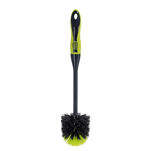 Royalford Toilet Brush with Holder - Easy Storage with Comfortable Handle - Compact Round Design - Clears Clogged Toilets and drains - Ideal for Home & Office Use
