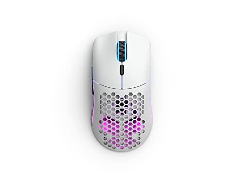 Glorious Model O Wireless Gaming Mouse - RGB 69g Superlight Ergonomic Wireless Gaming Mouse - Backlit Honeycomb Shell Design Gaming Mice (Matte White)