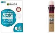 Garnier SkinActive Invisible Pimple Patch for Zits Cover, Fast Clear 8 Hours, Spot Stickers for face, (22 Patches), Invisible Under Makeup, with Hydrocolloid, in 2 sizes, made in Korea - 400 ml + Eye Concealer