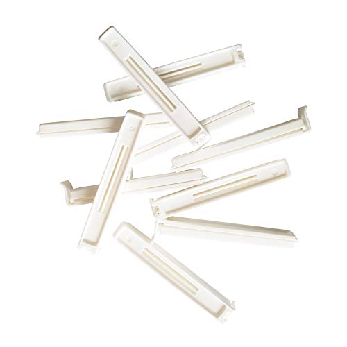 ZUFECY 10 Pcs Plastic Sealing Clips, Bag Sealing Clip for Snacks, Chip Bags and Kitchen Food Storage Bag, 4 inches, Pure White