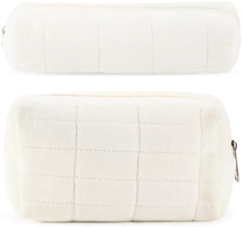ZLFSRQ 3Pcs Checkered Makeup Bag for Women Large Cosmetic Bag Set Travel Toiletry Bag Makeup Pouch Bag for Purse Pink Zipper Storage Bag Organizer Cute Small Aesthetic Girls Car Essentials Bag