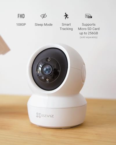 EZVIZ C6N Security Camera, 1080p CCTV Camera for Home, Wifi Indoor 360 Camera, Baby Monitor Surveillance Camera with Motion Detection, Smart Tracking, Two-Way Audio, Night Vision, Works With Alexa