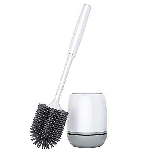 DIKXO Toilet Brush, Toilet Bowl Brush and Holder, Toilet Cleaner Brush for Bathroom,Floor Standing & Wall Mounted Toilet Scrubber Without Drilling