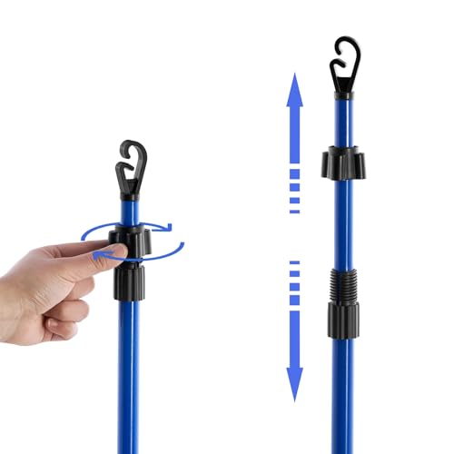 Vivo Technologies Telescopic Washing Line Prop Pole Clothesline Heavy Duty Home Garden Washing Line Dry Clothes Drying Airer Support Extenedable to 2.2M