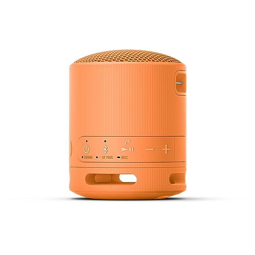 Sony XB100 Portable Wireless Speaker | Extra BASS, 16 hour battery life, IP67 Waterproof and dustproof rating - Orange