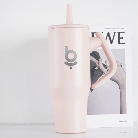 40 oz Tumbler with Handle and Straw - Leak Proof, Double Wall Vacuum Insulated Tumbler with 180° Rotatable Handle - Stainless Steel Coffee Tumbler for Hot and Cold Drinks (Deep Ocean)