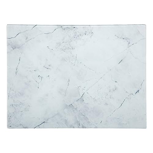 5 five simply smart - Tempered Glass Chopping Board in Marble Look, 40 x 30 cm
