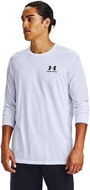 mens Ua Sportstyle Left Chest Ls T-shirt (pack of 1) - White / / Black