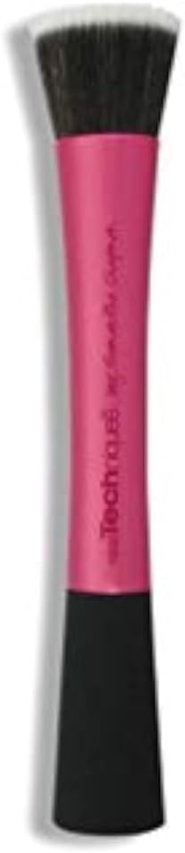 REAL TECHNIQUES Seamless Complexion Makeup Brush, Four Foundation, Primer, And Moisturizer, Makeup & Skincare Face Brush, Streakfree And Natural Finish, Orange, 1 Count