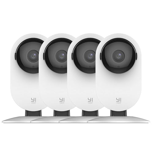 YI 1080p WiFi Smart Wireless Security Home Camera (UK Plug) - 4 Pieces