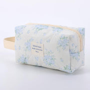 Lushandy 3 Pcs Quilted Floral Makeup Bag Set Cute Cosmetic Bag Coquette Aesthetic Makeup Bag Large Travel Makeup Organizer Toiletry Bag