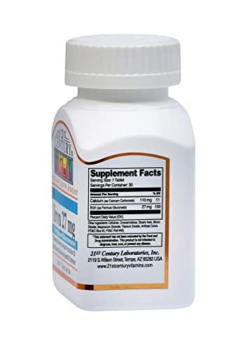 21st Century Iron 27 Mg - 30 Tablets