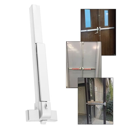 Cryfokt Door Push Bar Panic Exit Device Stainless Steel Commercial Emergency Hardware Double Opening Design for Hotels Schools Hardware Push Bar Panic Exit Device for Wooden Steel Doors