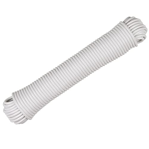 West Coast Paracord's Plastic Coated Clothesline � Synthetic Fiber Core � All Purpose Laundry Line Dryer Rope � Strong and Durable � Crafting and DIY Projects - (7/32 Inch, 50 FT)