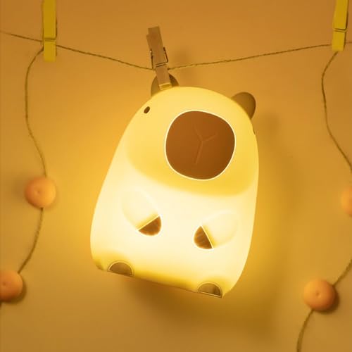 Silicone Capybara Night Lights, Capybara Animal Lamp, Portable USB Rechargeable Animal Lamps Touch Control Lamp, Silicone Night Light with Timing Function for Home Bedroom Living Room Decor (1 pcs)