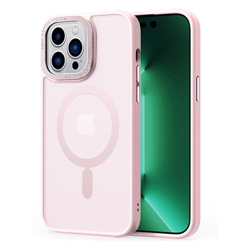 2NSPDRGNI Magnetic Case Compatible with iPhone 16 Pro Max,Translucent Matte Back Non-slip Phone Cover Protective Shockproof,Pink