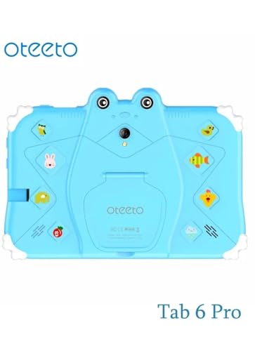 Oteeto TAB 6 Kids Tablet, 7-Inch IPS LCD Display, 4GB RAM + 128GB ROM, Android 13, Dual Camera, Black (Blue)