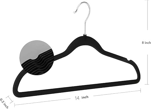 Red Dot Gift® 10-Pack Baby Velvet Hangers - Nursery Clothes Hangers Non Slip Toddler Hangers, 360 Chrome Swivel Hook (White, 28 cm)