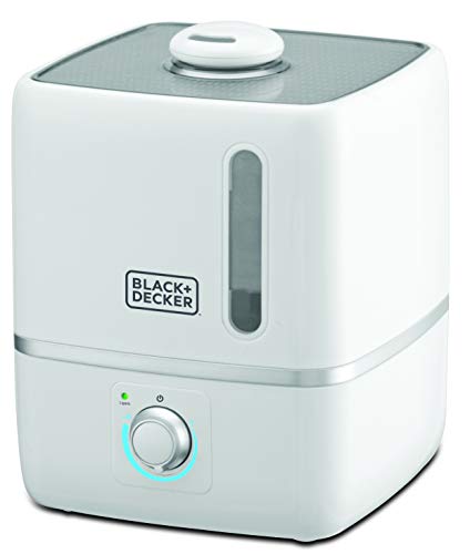BLACK+DECKER Air Humidifier, 3L, Compact Ultrasonic, High Mist Output, Adjustable Mist Intensity, Water Impurity Filter, Direction-Adjustable Nozzle, Fragrance Compartment, White - HM3000-B5