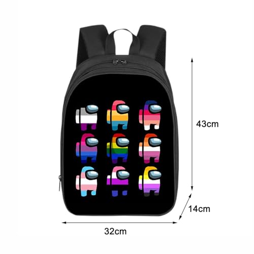 TOMVAES 17 Inch School Bag, Cartoon Backpack, Oxford Fabric Casual Daypack Breathable Back Support for Boys and Girls, Travel