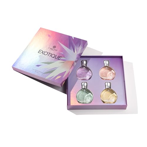 Carlton London Exotique Gift set of 4 premium perfume - 30ml each I Orange, Cedar, Honey and Rose fragrance I luxury EDP perfume for girls and ladies | Best gift set for women