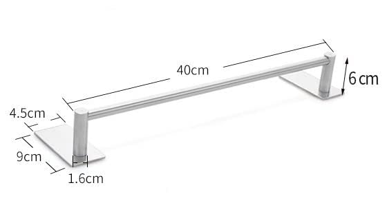 BUYMORE Beautiful Useful Youthful Towel Rack Set with 2 Hook, 304 Stainless Steel Wall Mounted Holder, No drilling Bathroom Cleaning Tools Holder, Kitchen Hardware Set