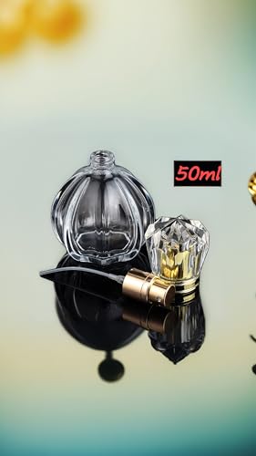 50ML 1.7 OZ Refillable Atomizer Spray Glass Empty Perfume Bottles for Travel