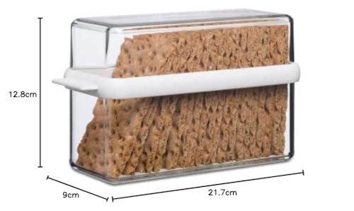 Mepal omnia Knäckebrotdose Stora weiß – Transparent und passend für eine Packung Knäckebrot, SAN/TPE, 9 x 12.8 cm
