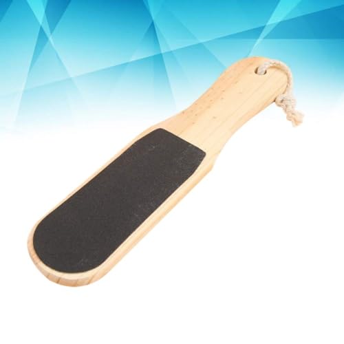 Showay Double-Sided Wood Foot Rasp Dead Skin Callus Remover Foot File Exfoliating Brush Wooden Handle Pedicure Scrubber