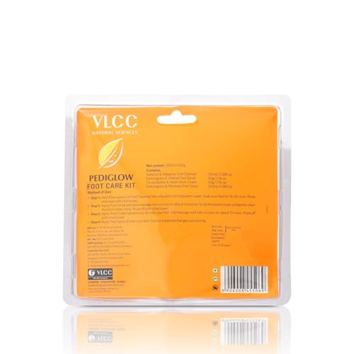 VLCC Pedi Glow Foot Care Kit - 100g + 200ml | Keeps Your Feet Clear, Soft, and Smooth | A Combo of Foot Cream, Foot Scrub, Foot Cleanser, and Foot Spray.