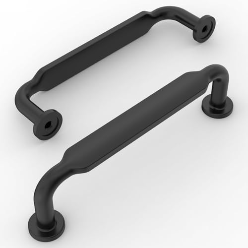 Azonee 10-Pack Matte Black Cabinet Pulls, 3-3/4 Inch (96mm) Hole Centers, Zinc Alloy Drawer Handles with 20 Screws (22mm) for Kitchen, Closet, Dresser, and Cabinet Hardware