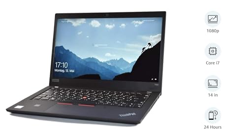 Lenovo ThinkPad T490 Renewed Business Laptop PC. | intel Core i7-8th Gen. CPU | 16GB RAM | 256GB SSD | 14.1 inch FHD Non-Touch Display | HDMI, Backlit Keyboard, Fingerprint | Windows 10 Pro (Renewed)