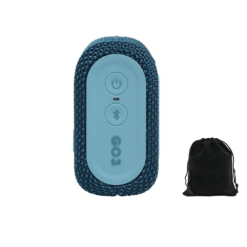 JBL Go 3 - for Portable Use - Speaker with Bluetooth - Built in Battery Waterproof and Dustproof - Blue - Includes Storage Pouch