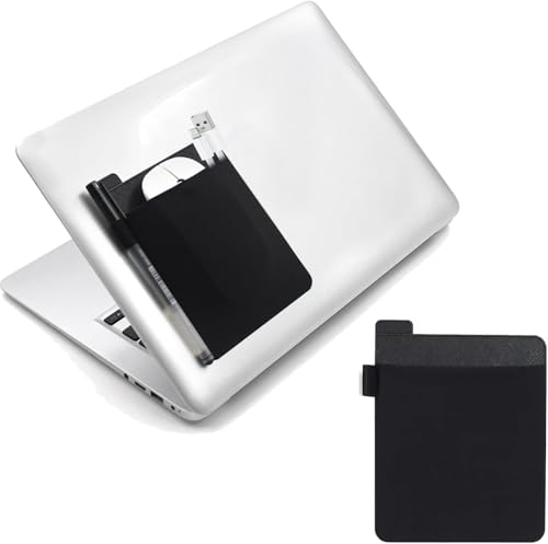 Odluzy Portable External Hard Drive Carrying Case, Sleeve Storage for Laptop, Reusable Adhesive Stick on Holder for Computer Accessories, Wireless Mouse/Earphones/USB Cable, Travel Pocket Pouch