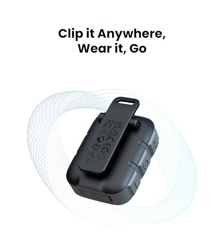 INSMY Wearable Bluetooth Speakers,IP67 Waterproof,Clip-On Portable Small Personal Speaker/Clean Sound/Stereo Pair/Wireless 5.4/ENC Built-in Mic/Lightweight for Outdoor Golf Work Pool (Black)
