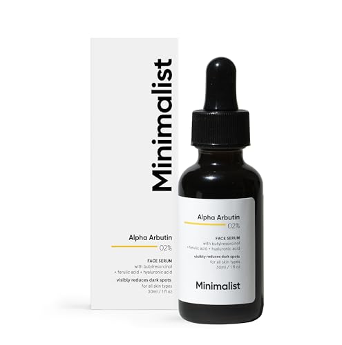 Minimalist Alpha Arbutin 2% for Dark Spots & Sun Tanning | Face Serum with Hyaluronic Acid to Help with Blemishes, Dark Spots, PIH & Uneven Skin Tone | 30ml