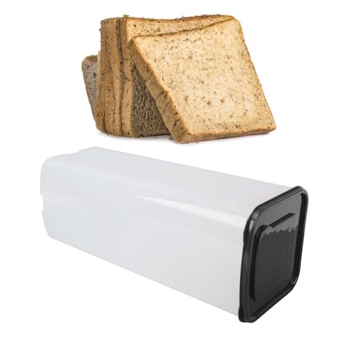 Bread Box, Plastic Bread Container with Airtight Lid, 5.1x13.6in Tall Bread Saver Bread Storage for Kitchen Counter, Bread Keeper Sandwich Bread Holder for Kitchen Counter