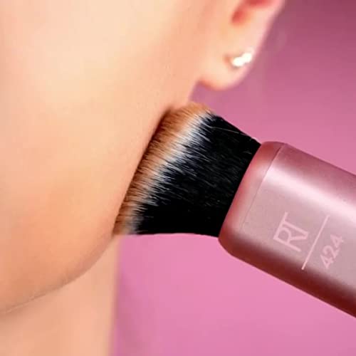 Real Techniques Custom Contour 3-in-1 Brush, Slide For Bronzer and Contour, 3 Settings Sheer, Medium, or Focused Application, Travel Friendly, On-The-Go, 1 Count
