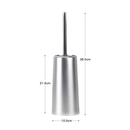 Affogato Toilet Brush and Holder Set Dense Nylon Bristles Sturdy Stainless Steel Long Handle Deep Cleaning Scrubbing, Slim Compact for Bathroom Storage - Ergonomic, Elegant, Rustproof, Durable