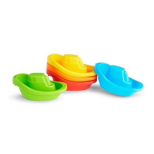 Munchkin 5-Pack - Fleet of Colorful Bath Boats – Fun & Educational Bath Toy Set