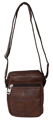 RC Rexcuir Mens Sling Bag,Shoulder Bag,Crossbody,Chest Bag, Compartment for iPad,Suitable for College,Outdoor Travels and Business Daily Use(Brown)