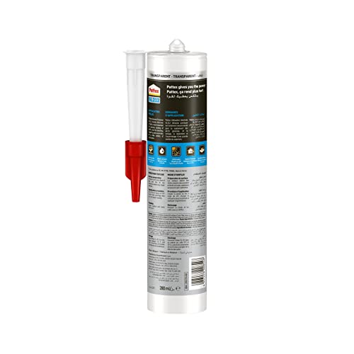 Pattex Acetic Transparent Silicone Sealant, SL1212, 280 ml