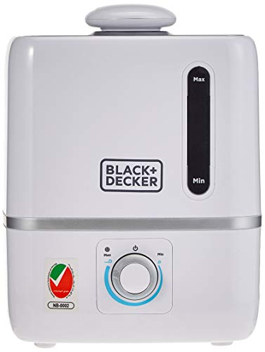 BLACK+DECKER Air Humidifier, 3L, Compact Ultrasonic, High Mist Output, Adjustable Mist Intensity, Water Impurity Filter, Direction-Adjustable Nozzle, Fragrance Compartment, White - HM3000-B5