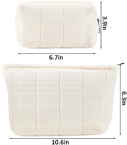 ZLFSRQ 3Pcs Checkered Makeup Bag for Women Large Cosmetic Bag Set Travel Toiletry Bag Makeup Pouch Bag for Purse Pink Zipper Storage Bag Organizer Cute Small Aesthetic Girls Car Essentials Bag