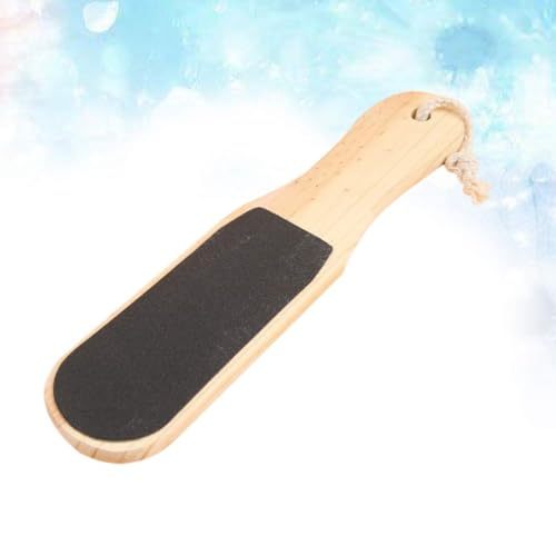Showay Double-Sided Wood Foot Rasp Dead Skin Callus Remover Foot File Exfoliating Brush Wooden Handle Pedicure Scrubber