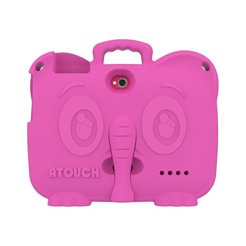 Atouch at your heart KT4 Pro Kids Tablet - 7" Android Tablet with 8GB RAM, 256GB Storage, WiFi, Parental Controls & Durable EVA Case - Ideal for Early Education & Learning (Rose Red)
