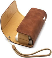 ECVV portable case cover bag compatible for iqo 3.0/iqos 3 duo, high pu leather cigarette carrying case with lanyard, pouch bag tobacco cigar protective holder