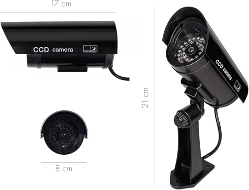 PRADAA Dummy IR CCTV Camera - Waterproof Fake Security Camera with Flashing Red Light for Indoor & Outdoor Surveillance