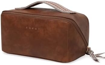 EACHY Travel Makeup Bag,Large Capacity Cosmetic Bags for Women,Waterproof Portable Pouch Open Flat Toiletry Bag Make up Organizer with Divider and Handle